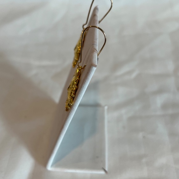 Gold plated sun earrings - Picture 3 of 5